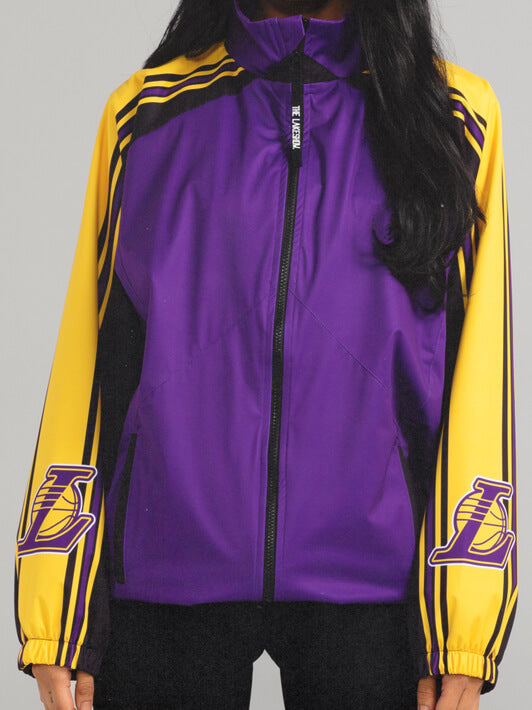 Women's Qore Purple Los Angeles Lakers Throwback Team Full-Zip Windbreaker  Jacket